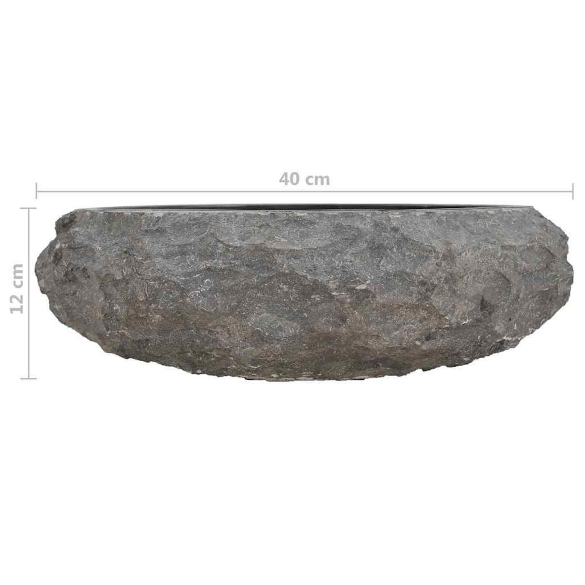 VIDAXL Evier 40 x 12 cm Marbre Noir