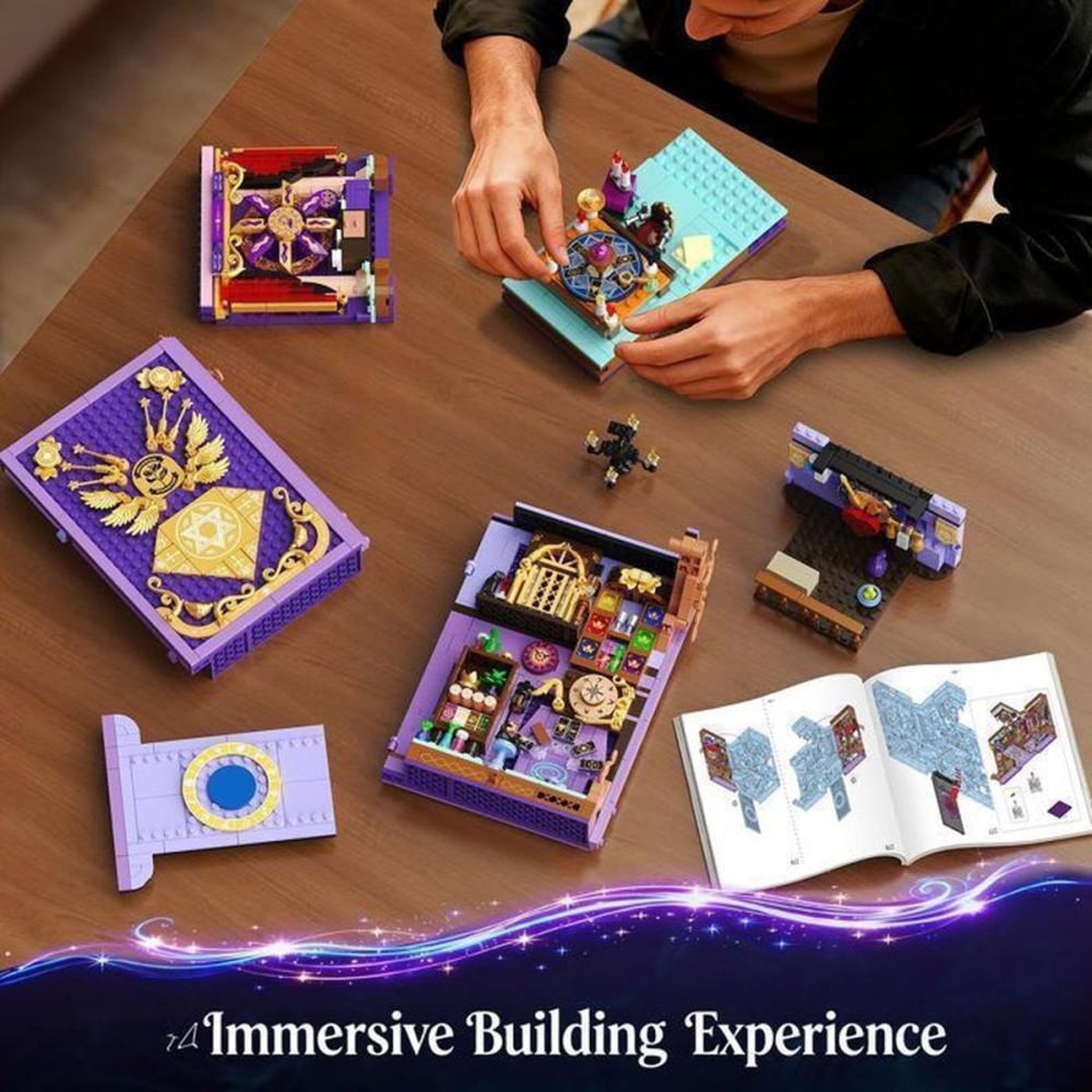 Voir la diapositive 5 : Mini coffret de construction Book nook divination 1 447 pièces avec éclairage LED rechargeable USB-C, meuble astrologie, ouverture 180°