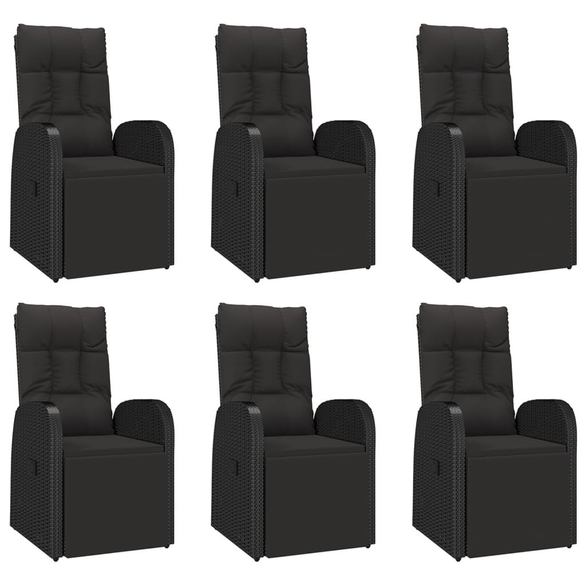 Voir la diapositive 4 : VIDAXL Ensemble a manger de jardin 7 pcs noir poly rotin et acacia