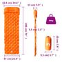 Voir la diapositive 6 : VIDAXL Matelas de camping gonflable avec oreiller 1 personne orange
