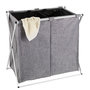 Voir la diapositive 1 : Wenko Panier à linge 2 compartiments design Duo - L. 59 x H. 57 cm - Gris chiné