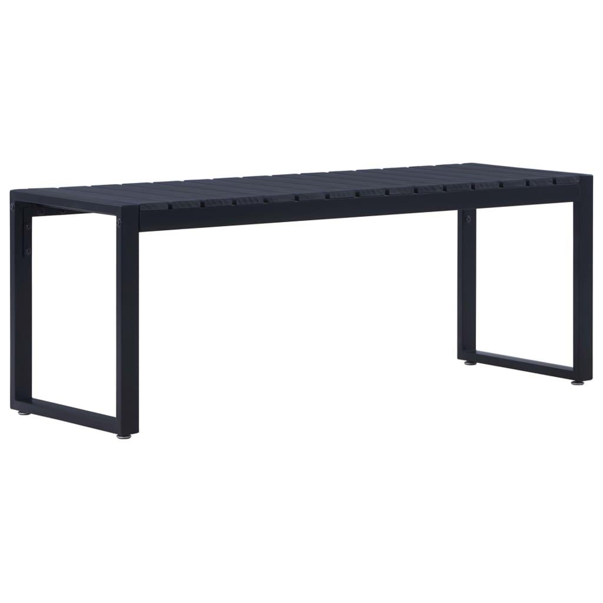 VIDAXL Banc de jardin 120,5 cm Panneau PS Noir