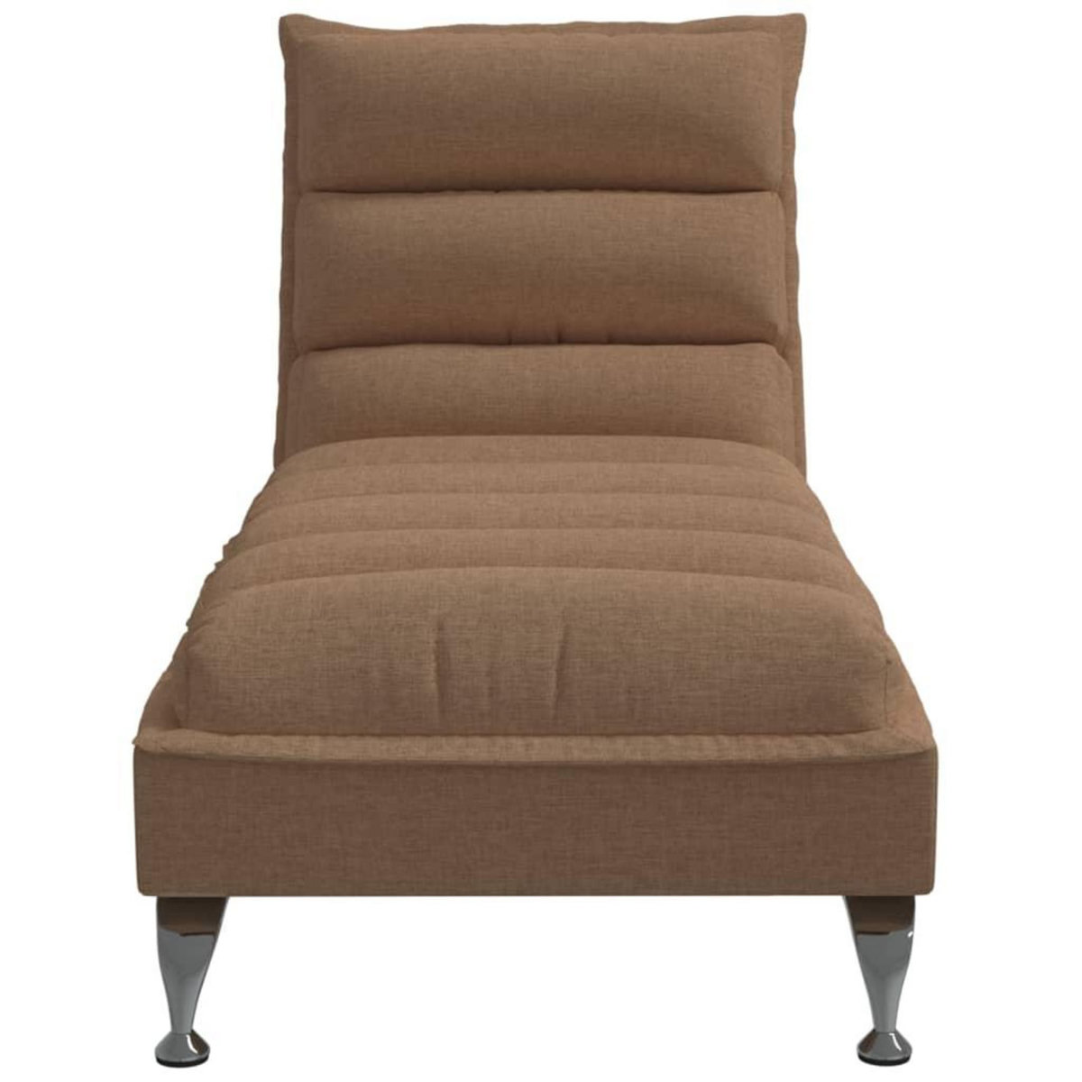 VIDAXL Chaise longue avec coussins marron tissu
