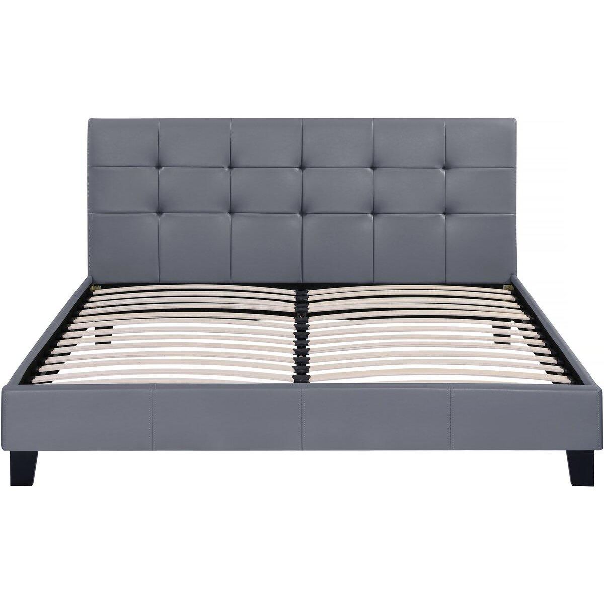 Habitat et Jardin Lit double en pvc  Julia  - 160 x 200 - Gris clair