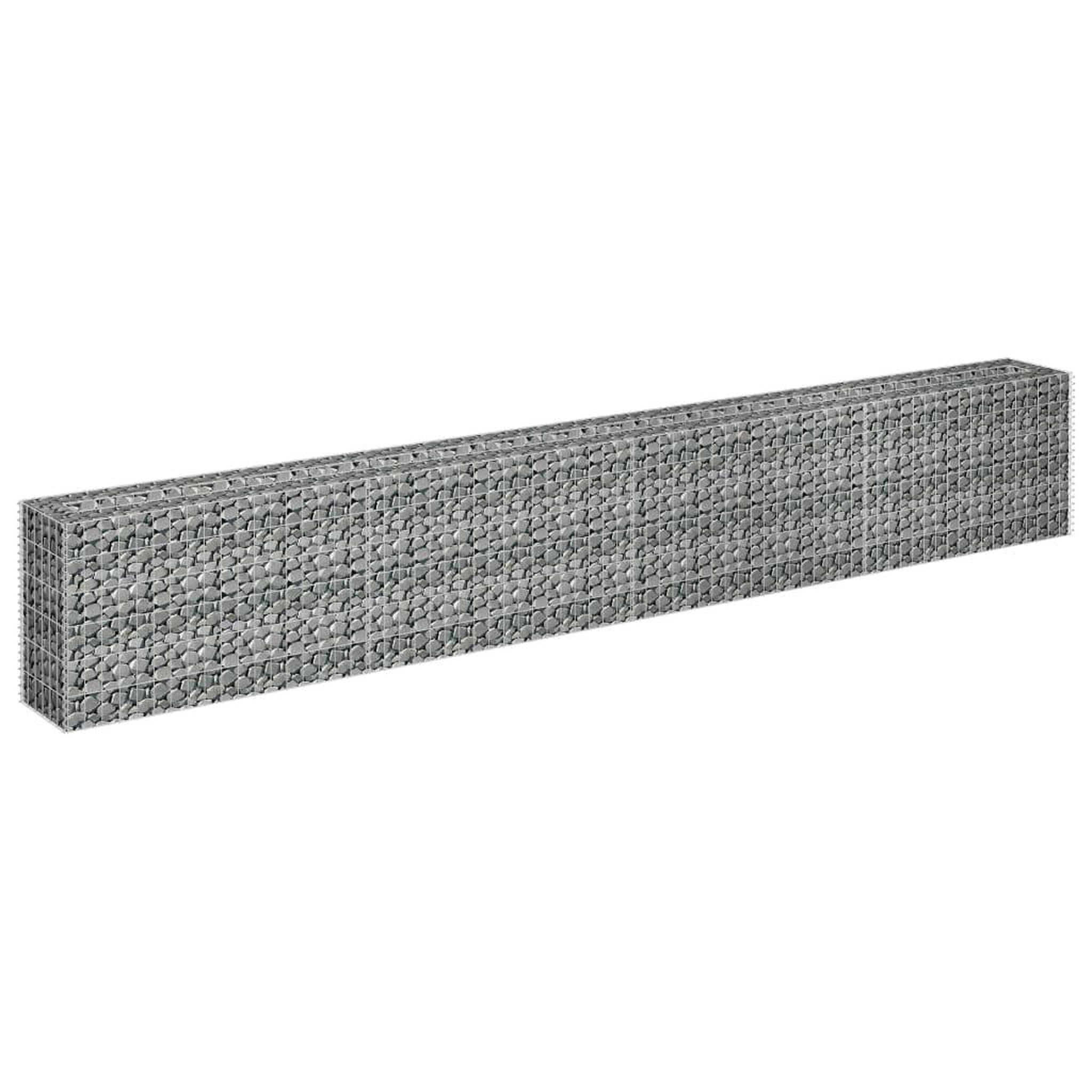 Voir la diapositive 3 : VIDAXL Lit sureleve a gabion Acier galvanise 360x30x60 cm