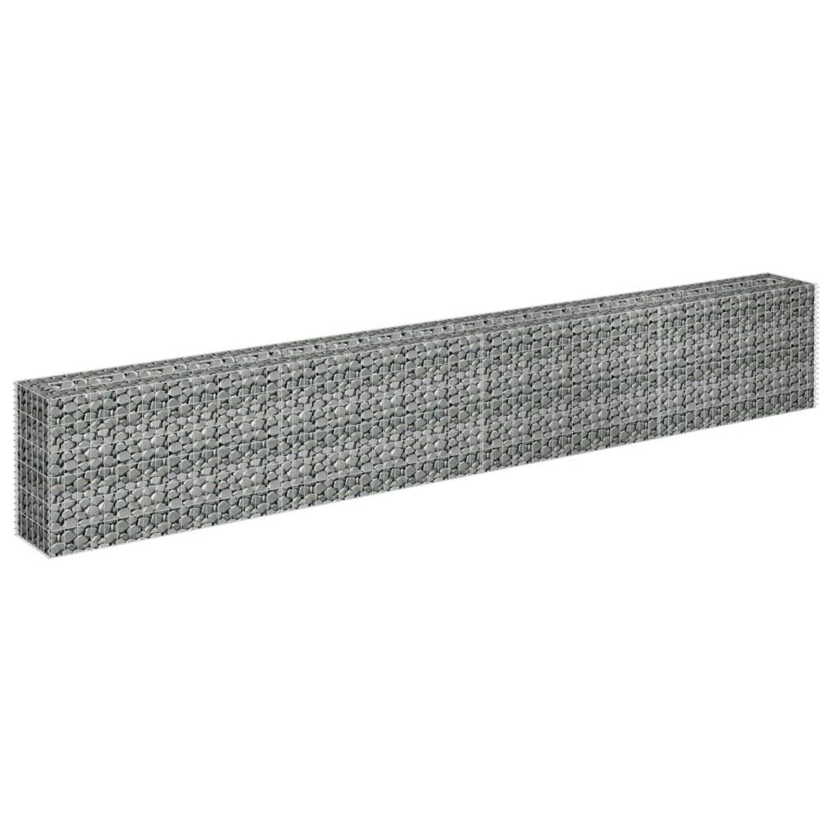 VIDAXL Lit sureleve a gabion Acier galvanise 360x30x60 cm