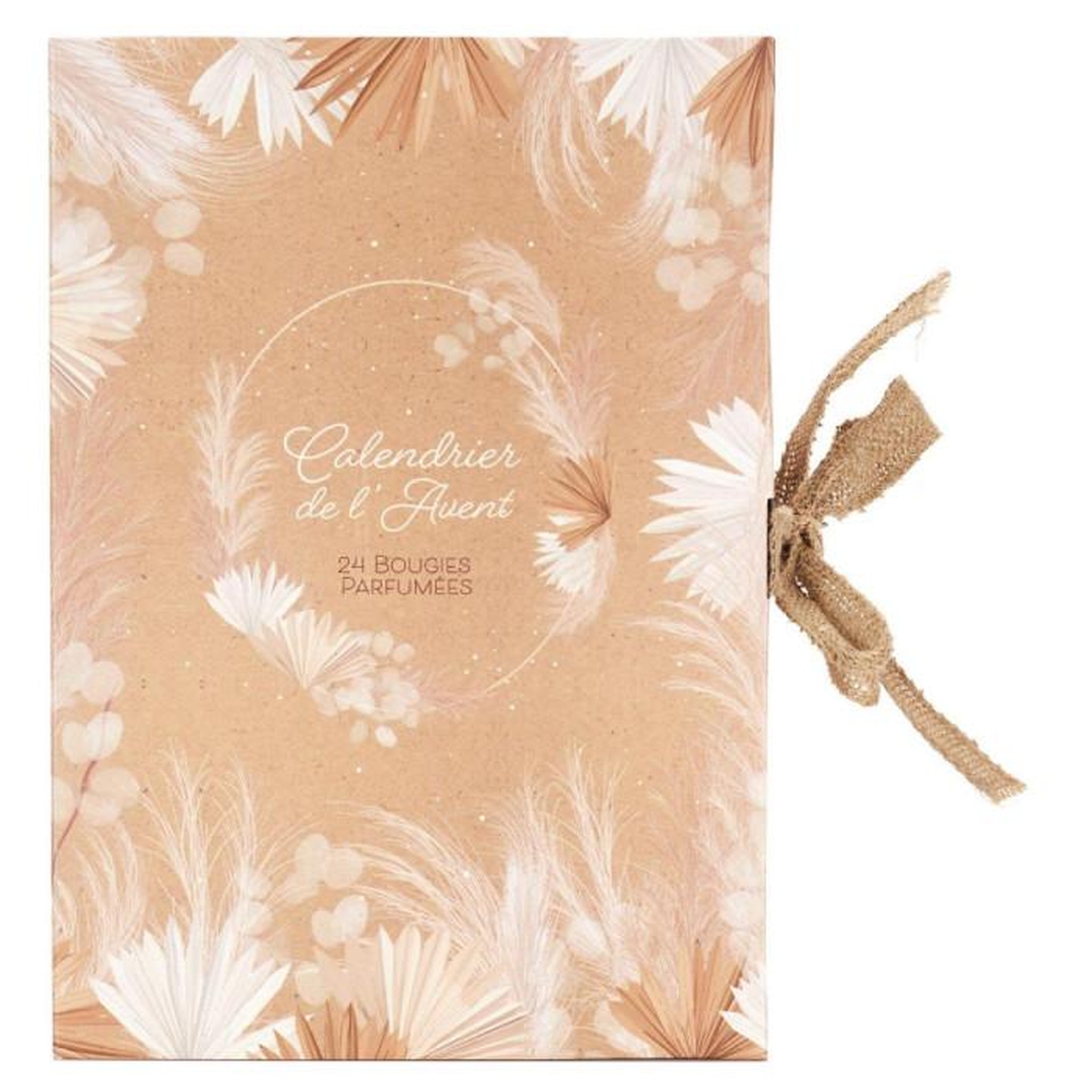 Voir la diapositive 5 : The Home Deco Factory Calendrier de l'avent 24 bougies parfumées  nature  30cm marron