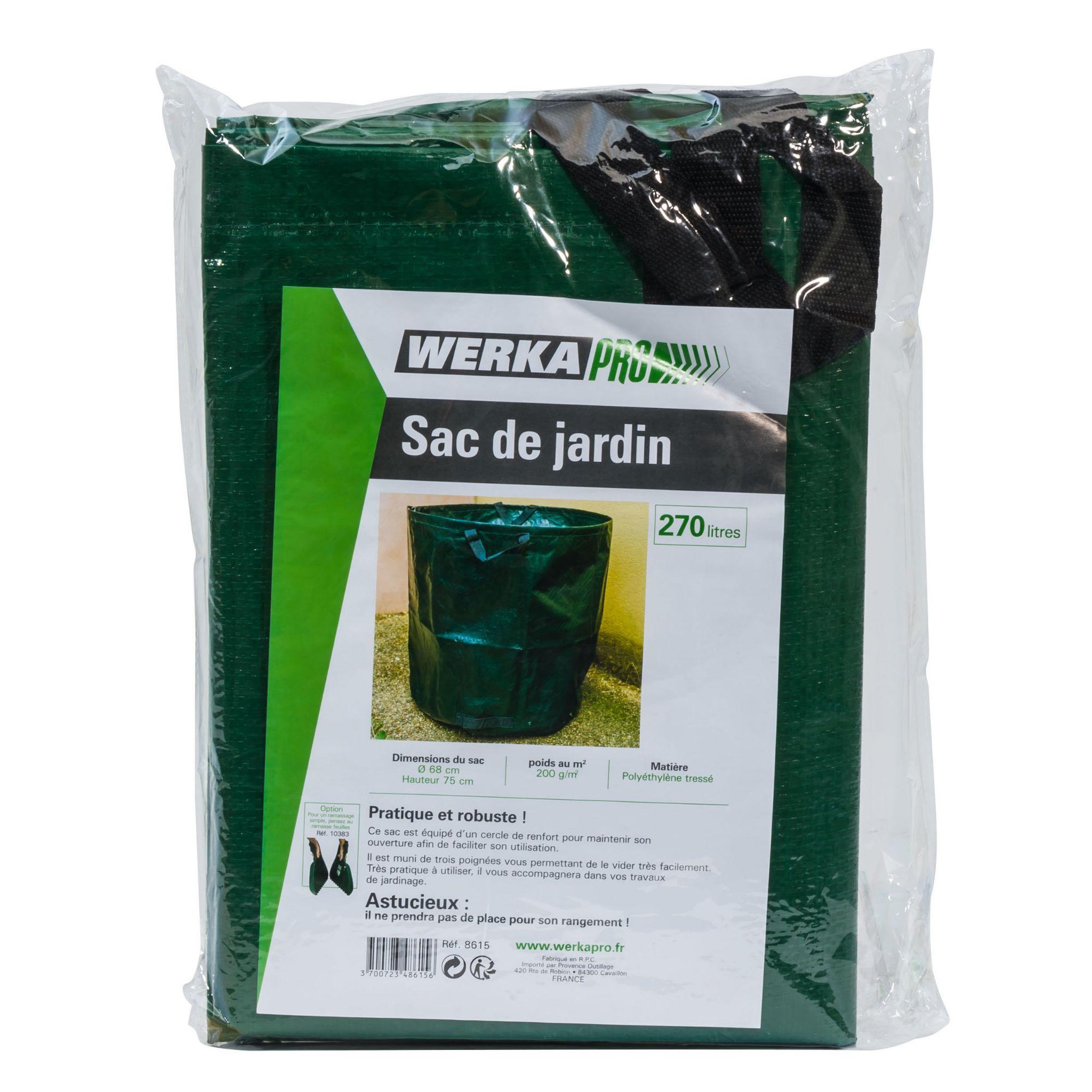Voir la diapositive 5 : WERKAPRO Sac de jardin 270 litres  Ø68x75cm  WERKA PRO