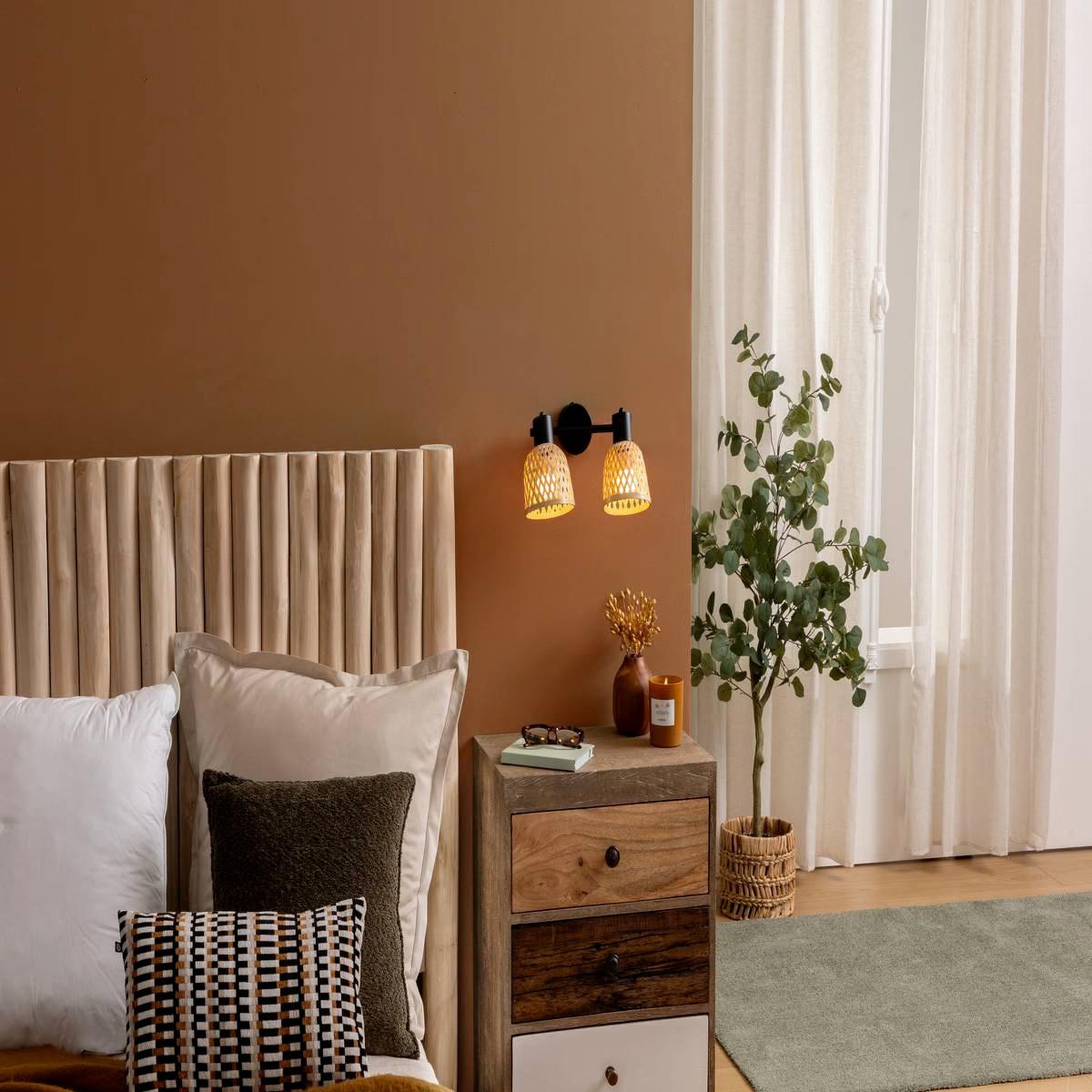 Voir la diapositive 4 : ATMOSPHERA Plafonnier 2 Lampes Orientables  Lio  28cm Naturel