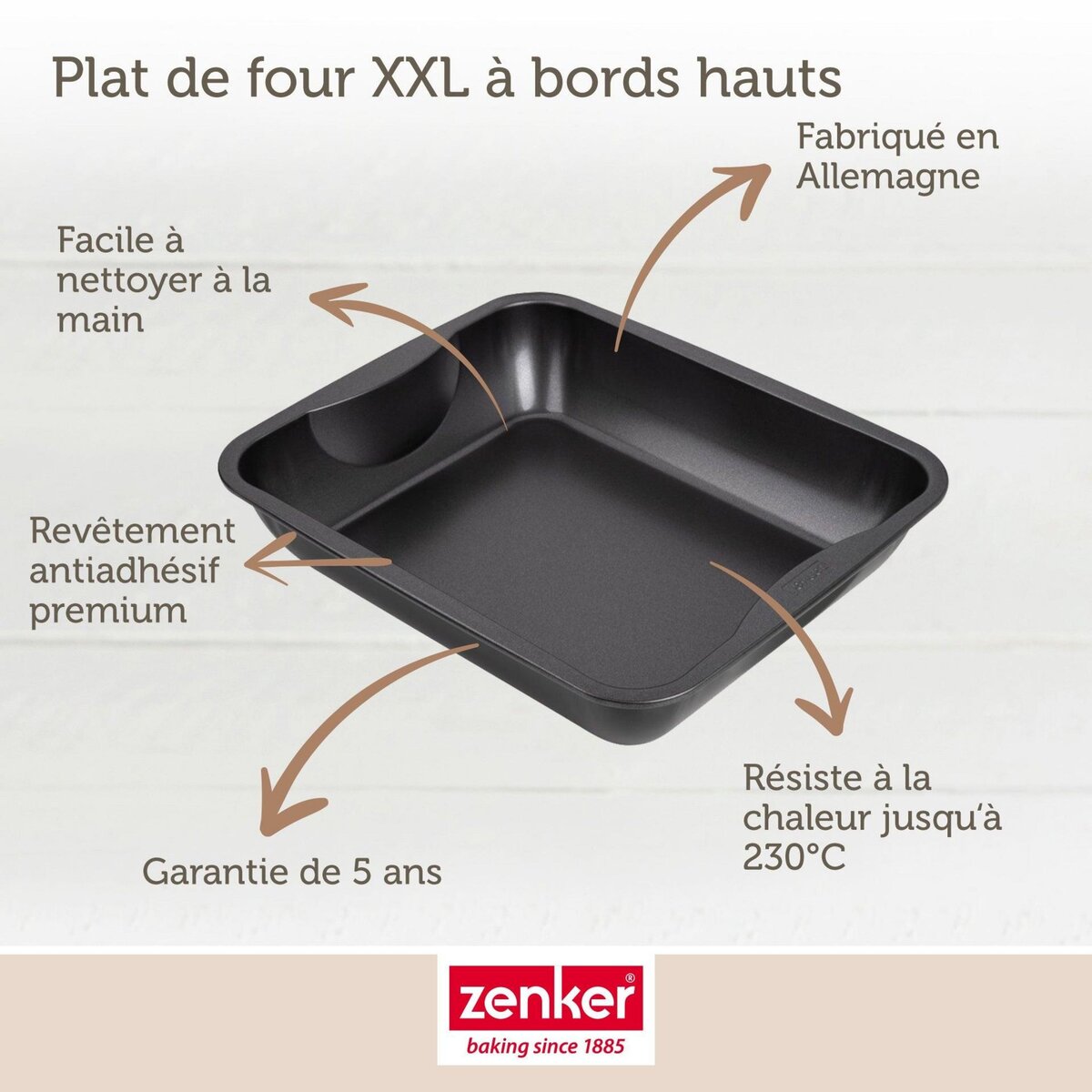 ZENKER Ensemble de 2 Plats à four XXL rectangle 40 x 34 cm Zenker Spécial Cooking