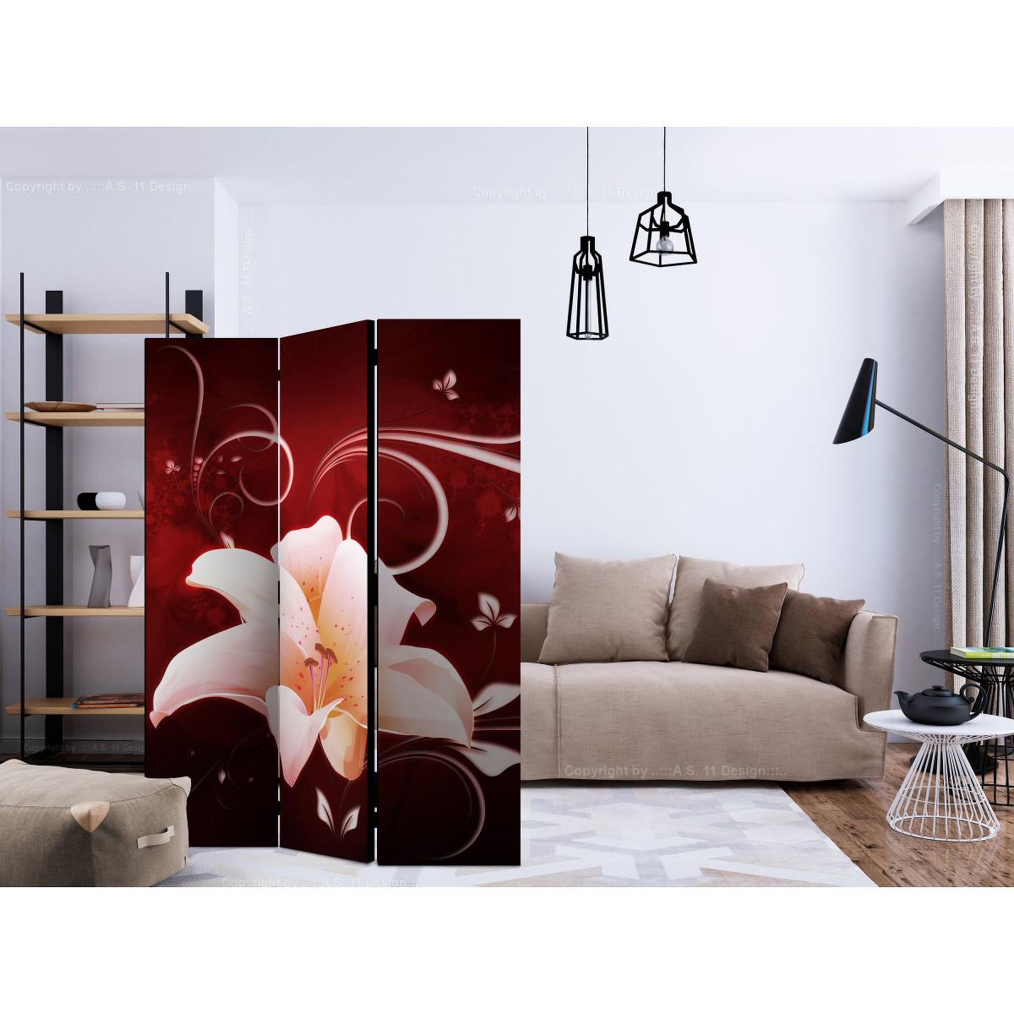 Voir la diapositive 2 : Paris Prix Paravent 3 volets  love message  135x172cm