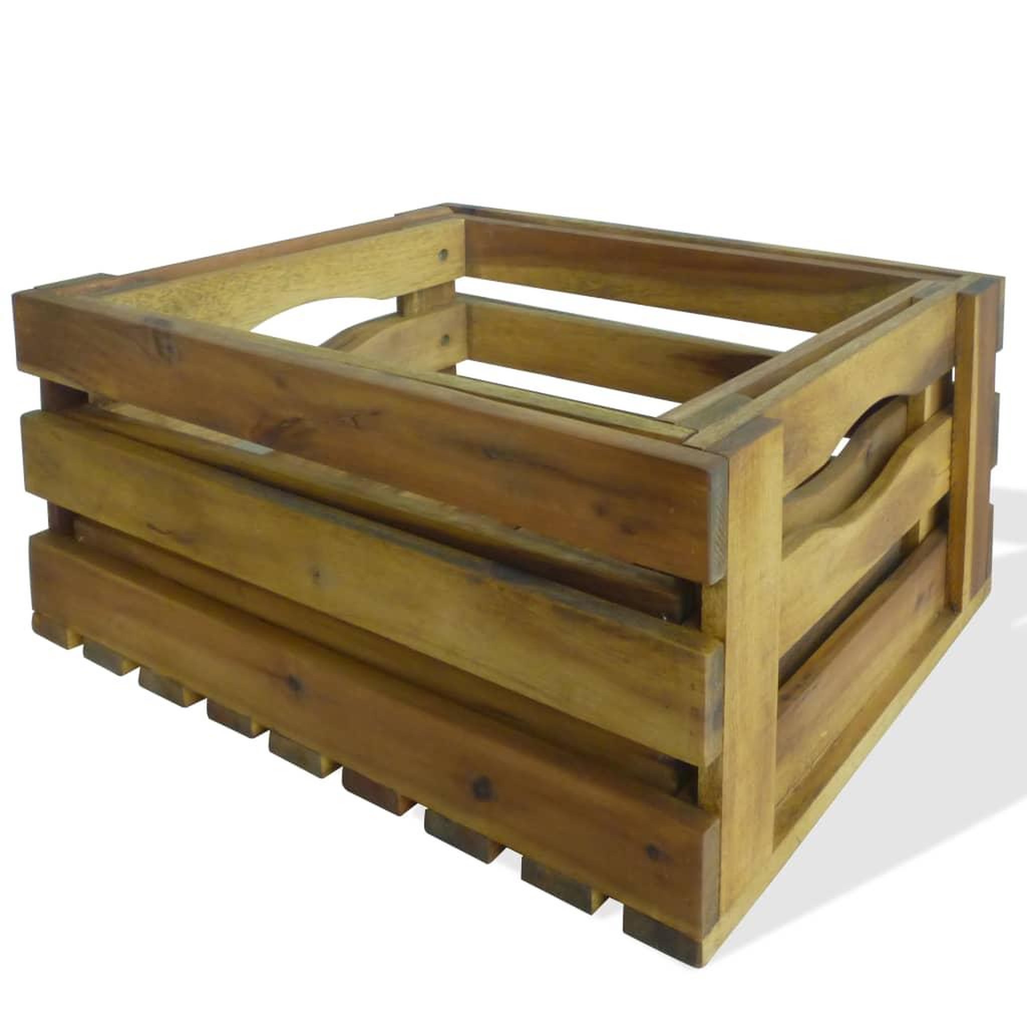 Voir la diapositive 2 : VIDAXL Caisse a pommes 2 pcs bois d'acacia massif