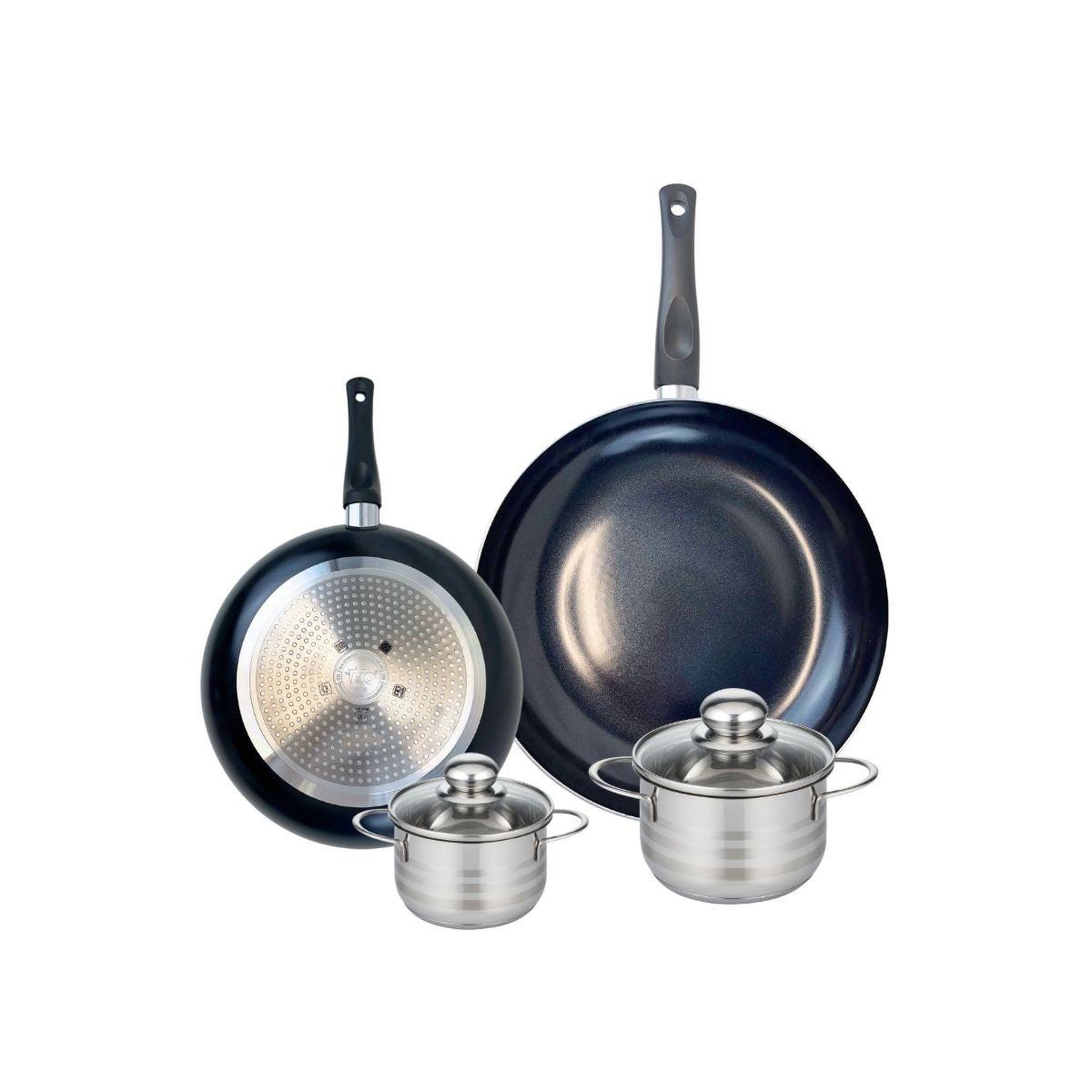 ELO Ensemble de 2 poêles de cuisson 24 et 32 cm et 2 faitouts 14 et 16 cm elo prima brillant