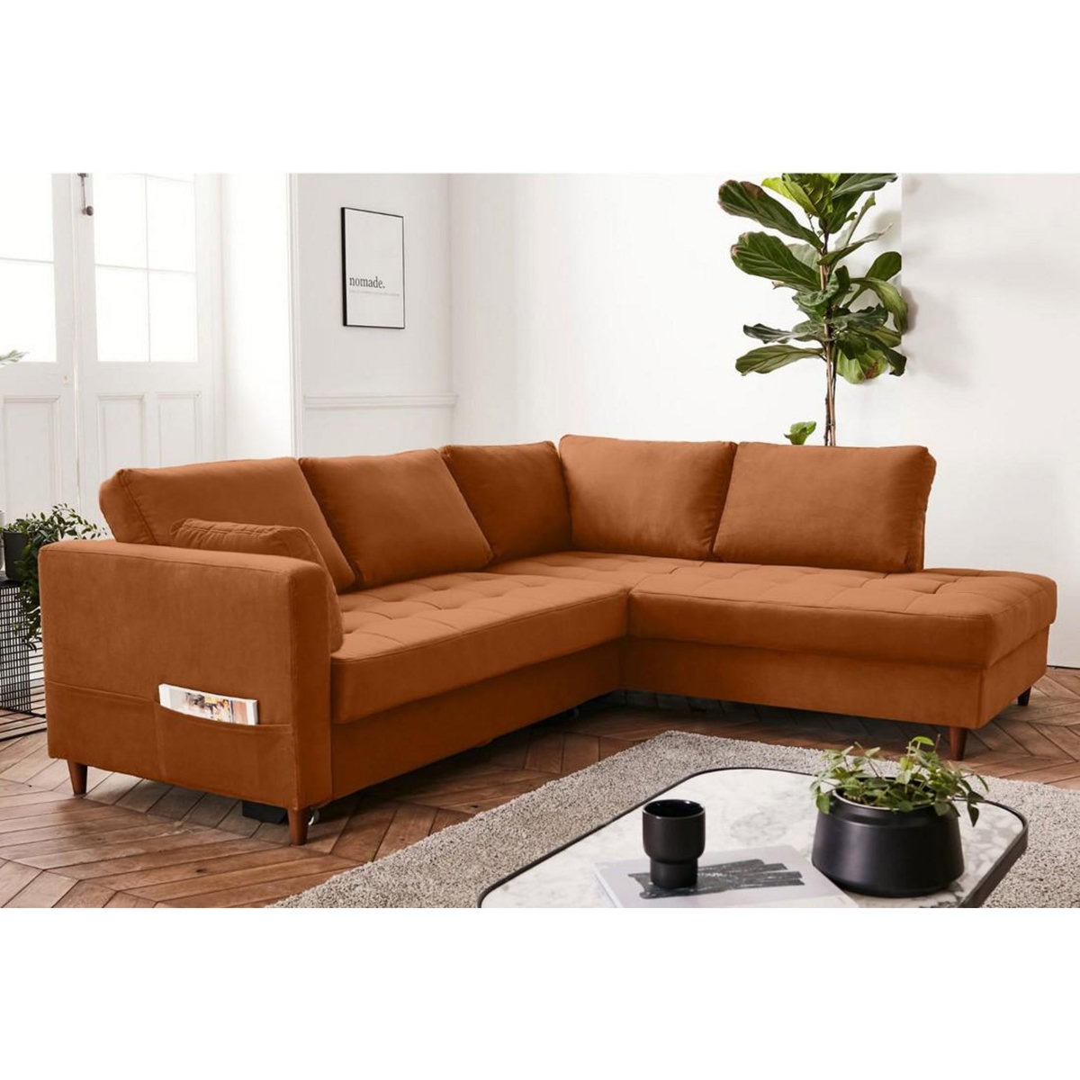 LISA DESIGN Anna - canapé d'angle droit - 5 places - convertible - en velours