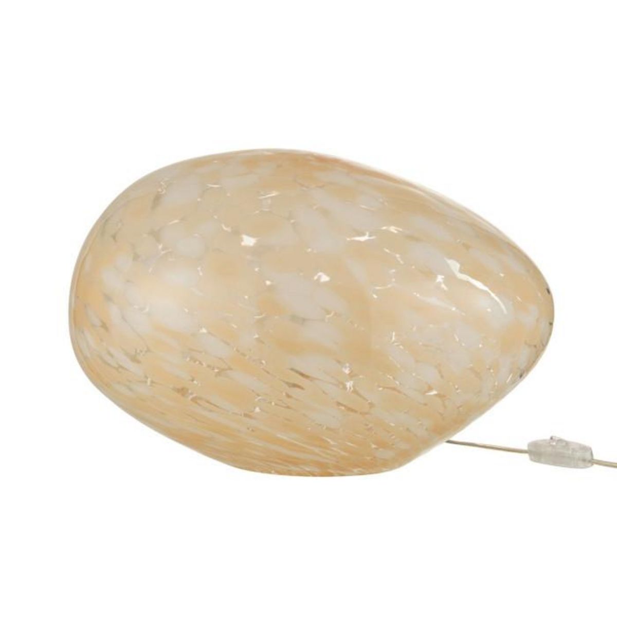 Paris Prix Lampe à Poser en Verre  Mélissa  24cm Beige