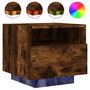 Voir la diapositive 2 : VIDAXL Table de chevet avec lumieres LED chene fume 40x39x37 cm