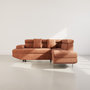 Voir la diapositive 5 : BEST MOBILIER Margaux - canapé d'angle droit 5 places convertible avec coffre et têtières réglables en velours texturé