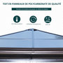 Voir la diapositive 4 : OUTSUNNY Tonnelle pavillon de jardin imperméable 4 parois latérales anti-UV 4 moustiquaires panneaux polycarbonate alu 3L x 3l x 2,6H m chocolat beige