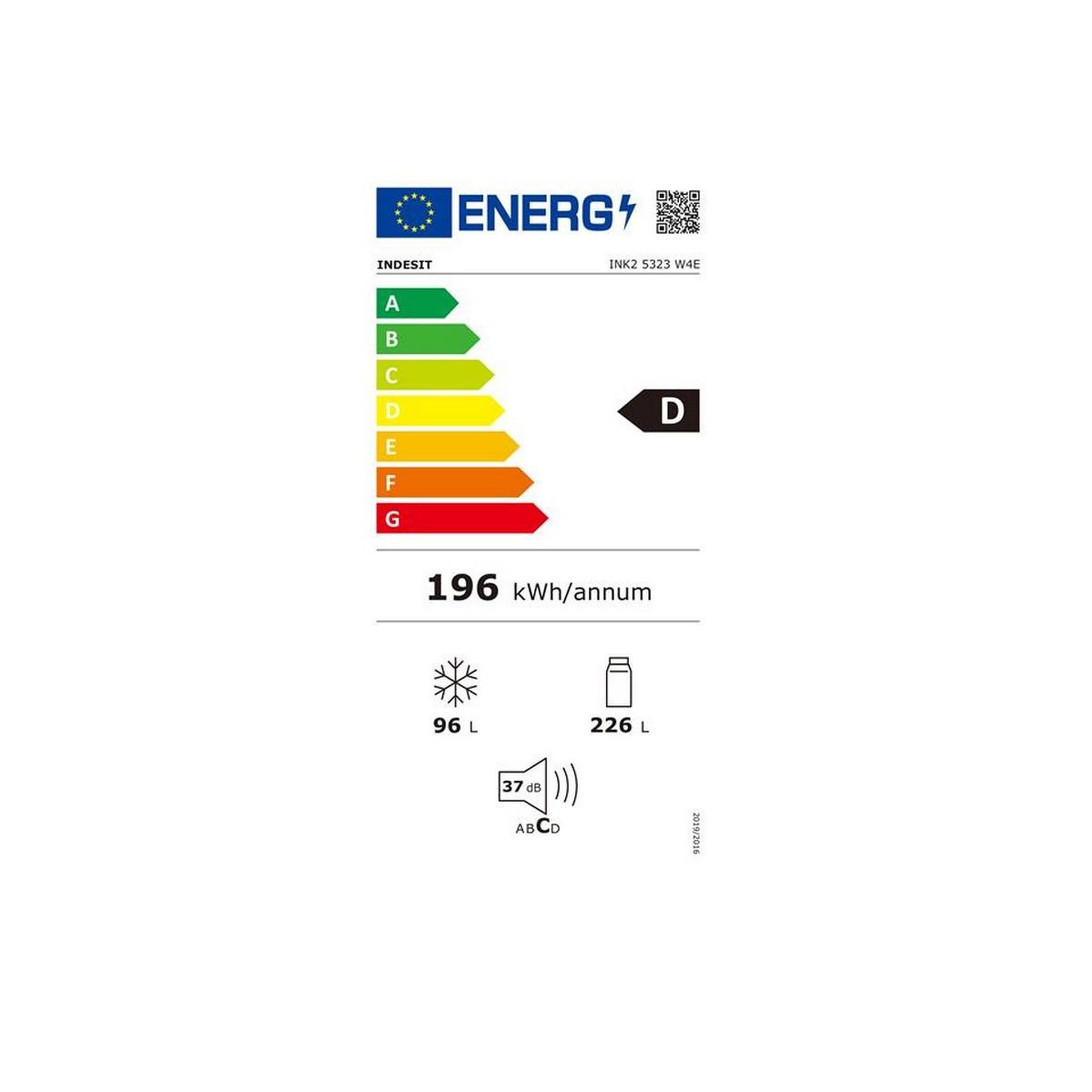 Voir la diapositive 2 : Indesit Réfrigérateur combiné 60cm 322l nofrost blanc - ink25323w4e