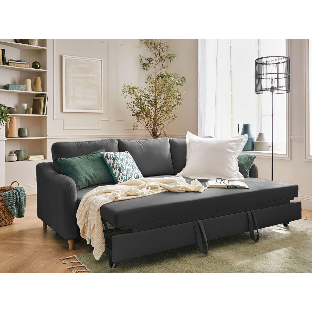 LISA DESIGN Will - canapé 3 places - convertible - en tissu