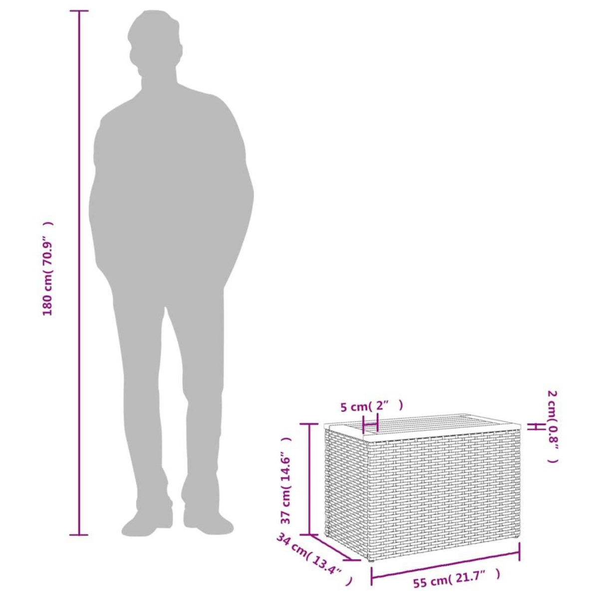 VIDAXL Tables d'appoint de jardin 2 pcs beige rotin bois massif