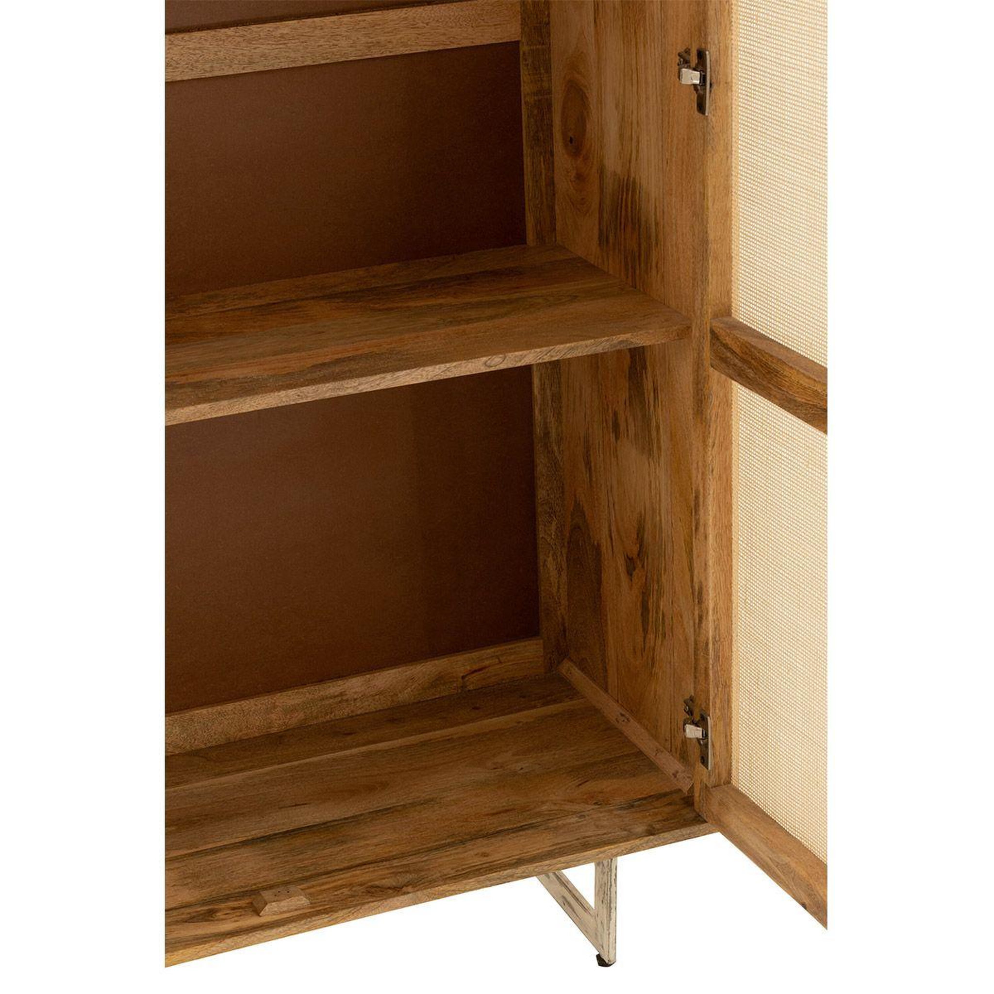 Voir la diapositive 6 : J-LINE Armoire en bois 2 portes  weaving  175cm naturel