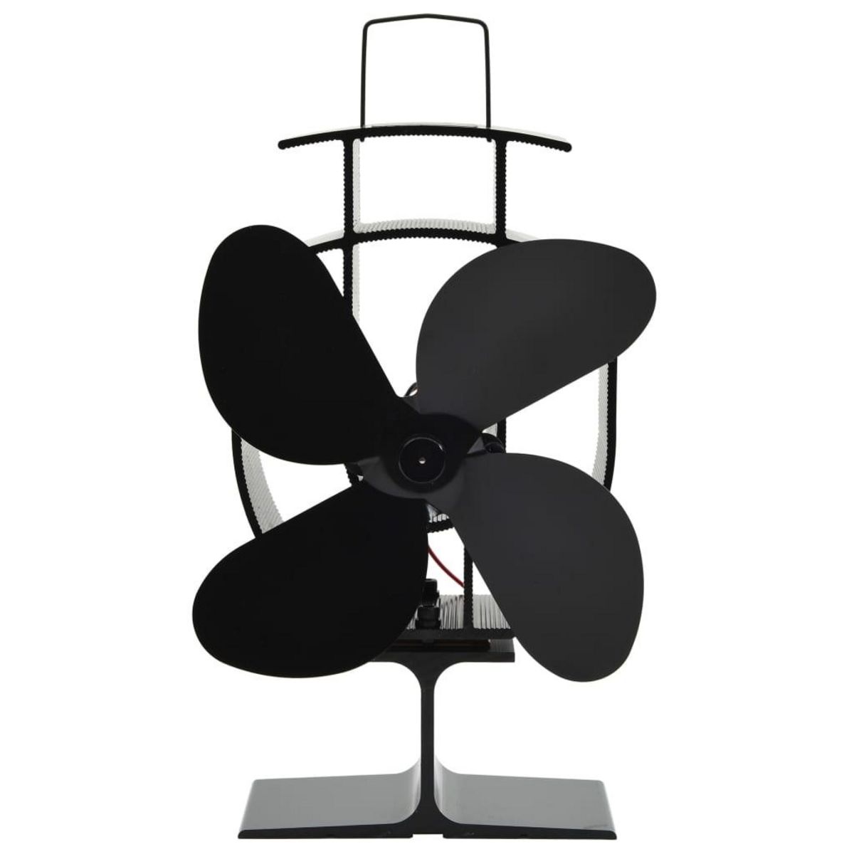 VIDAXL Ventilateur de poele alimente par chaleur 4 pales Noir