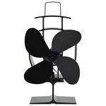 VIDAXL Ventilateur de poele alimente par chaleur 4 pales Noir