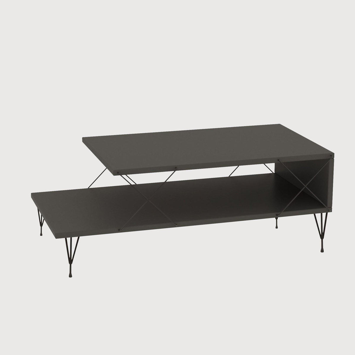 Habitat et Jardin Table basse en bois  Loire  100 x 50 x 40 cm - Anthracite