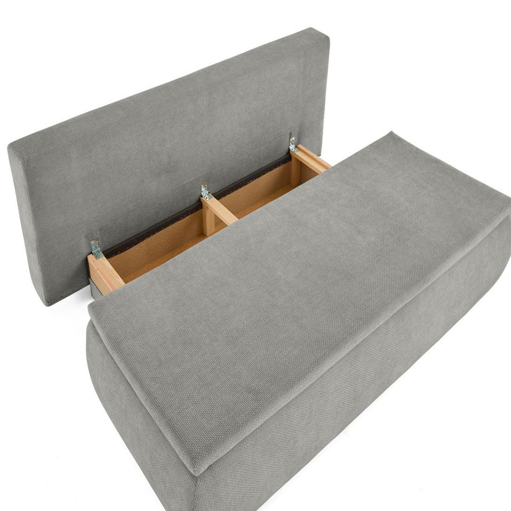 Voir la diapositive 3 : BEST MOBILIER Kurt - canapé 3 places convertible avec coffre en velours texturé