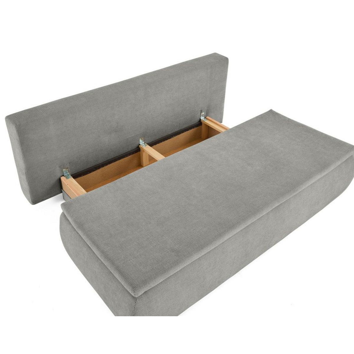 BEST MOBILIER Kurt - canapé 3 places convertible avec coffre en velours texturé