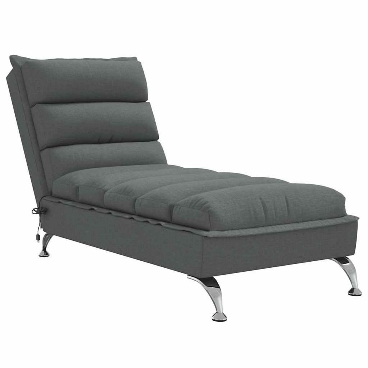 VIDAXL Chaise longue de massage avec coussins gris fonce tissu