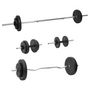Voir la diapositive 1 : VIDAXL Ensemble d'halteres et de barres avec plaques 60 kg