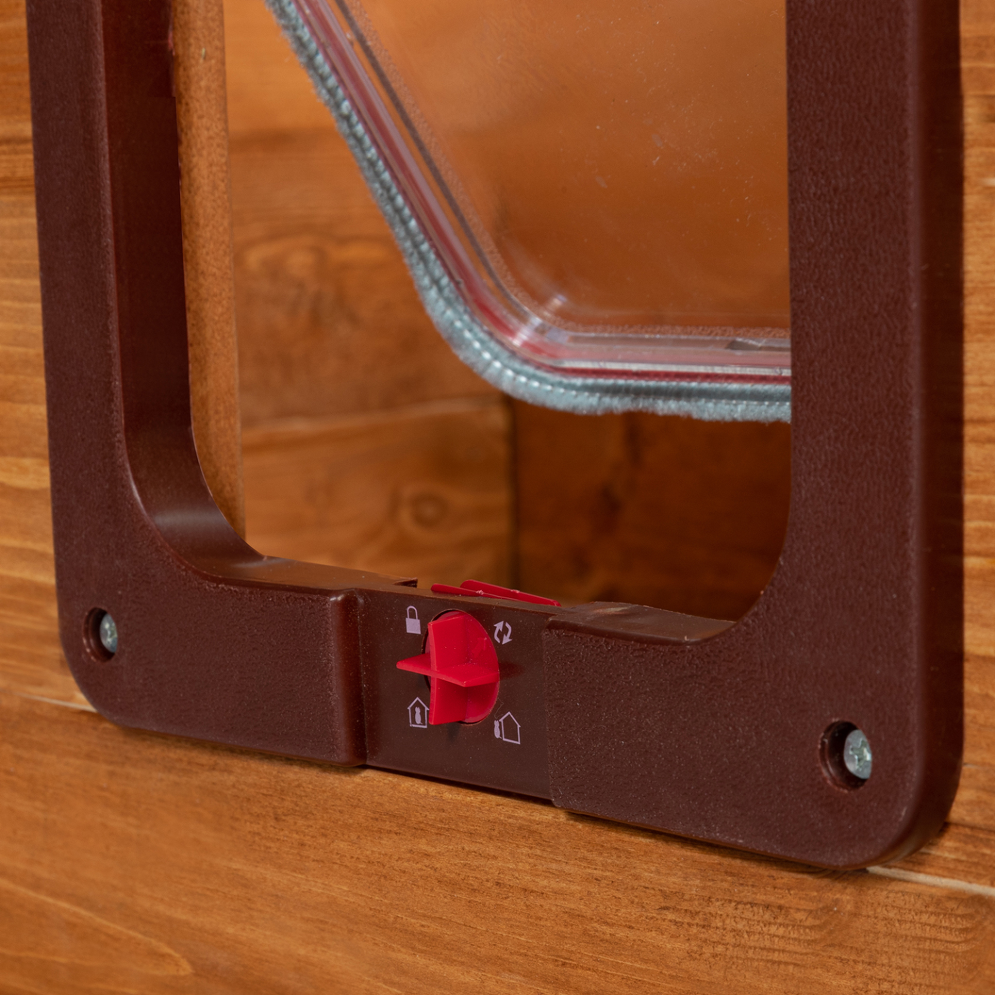 Voir la diapositive 5 : ID MARKET Niche autochauffante en bois pour chat avec porte et fenêtre