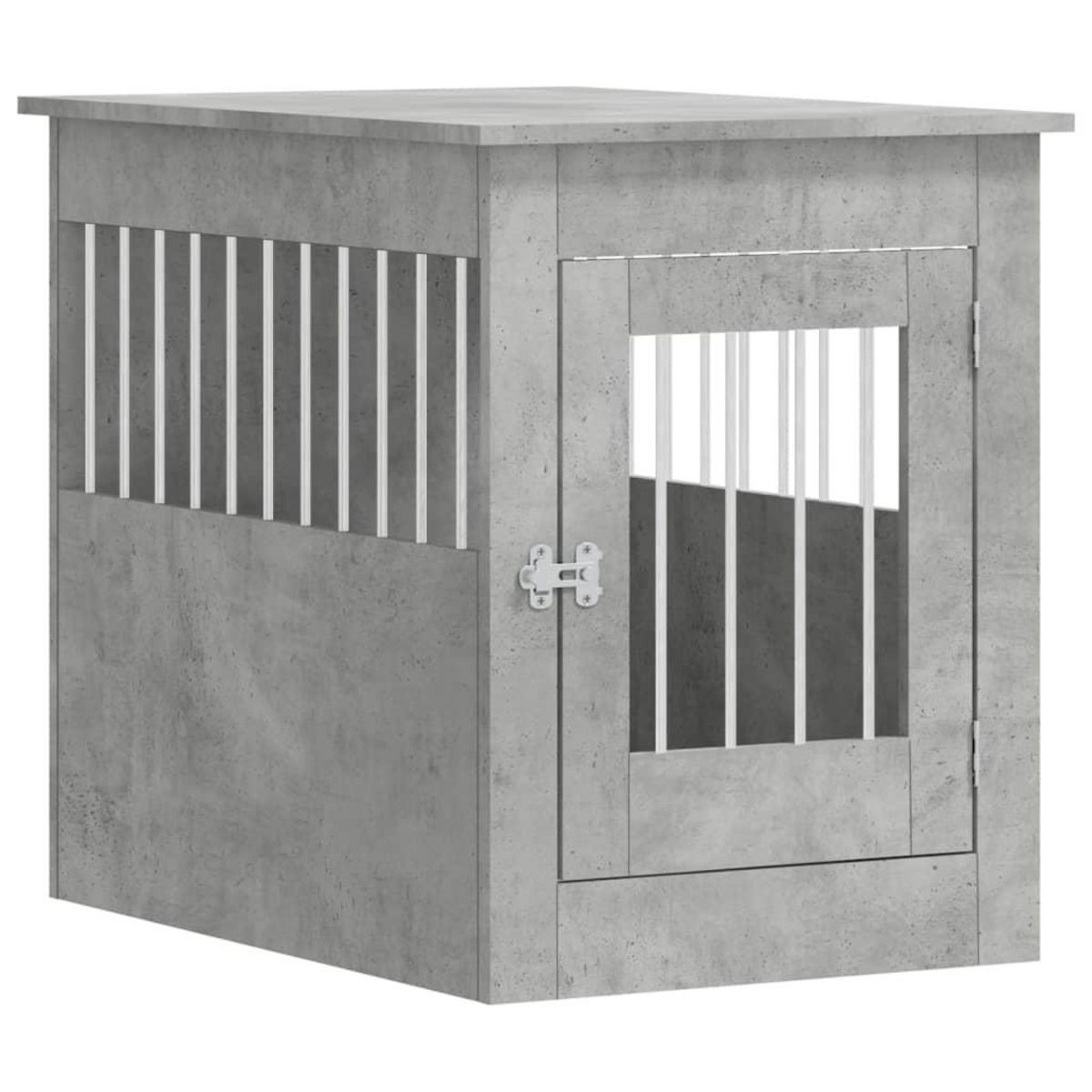 VIDAXL Meuble de cage pour chiens gris beton 55x80x68 cm