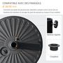 Voir la diapositive 4 : OUTSUNNY Pied de parasol rond base de lestage parasol Ø 51 x 30H cm HDPE motif rosace surface texturée noir