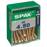 CENTRALE BRICO Lot de 40 vis acier tête fraisée pozidriv SPAX, Diam.4 mm x L.50 mm