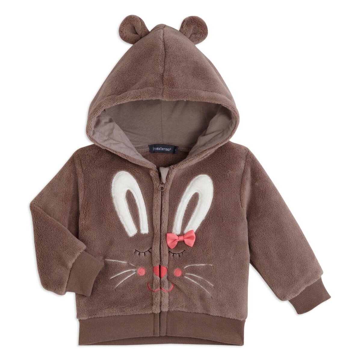IN EXTENSO Gilet à capuche peluche bébé 