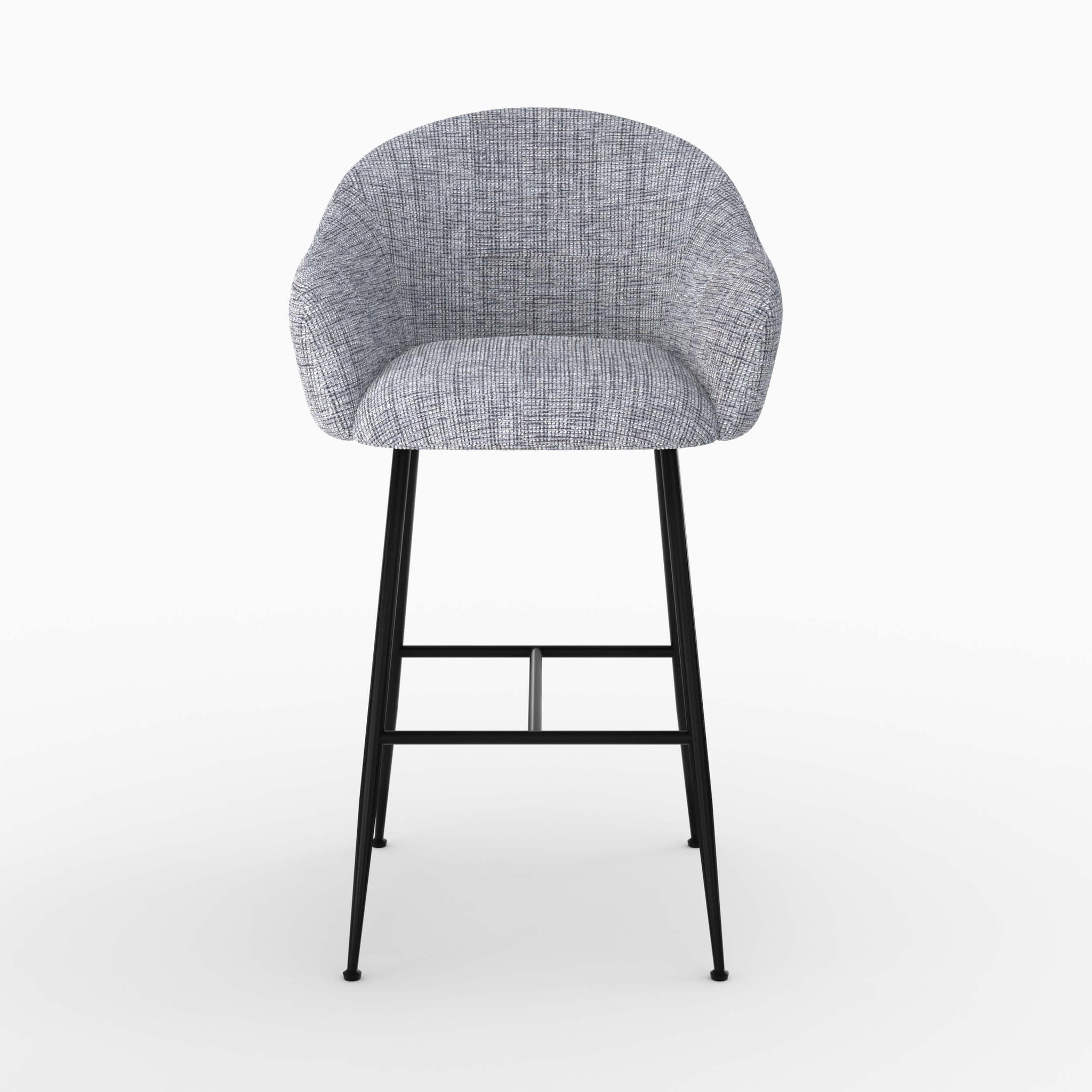 Voir la diapositive 6 : MAISON PAVANE Chaise de bar en tissu gris chiné 76 cm-socky