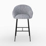 Voir la diapositive 6 : MAISON PAVANE Chaise de bar en tissu gris chiné 76 cm-Socky