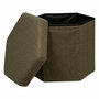 Voir la diapositive 2 :  Pouf Coffre Pliable Bouclette  Jaiko  46cm Kaki