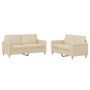 Voir la diapositive 2 : VIDAXL Ensemble de canapes 2 pcs avec coussins Creme Tissu
