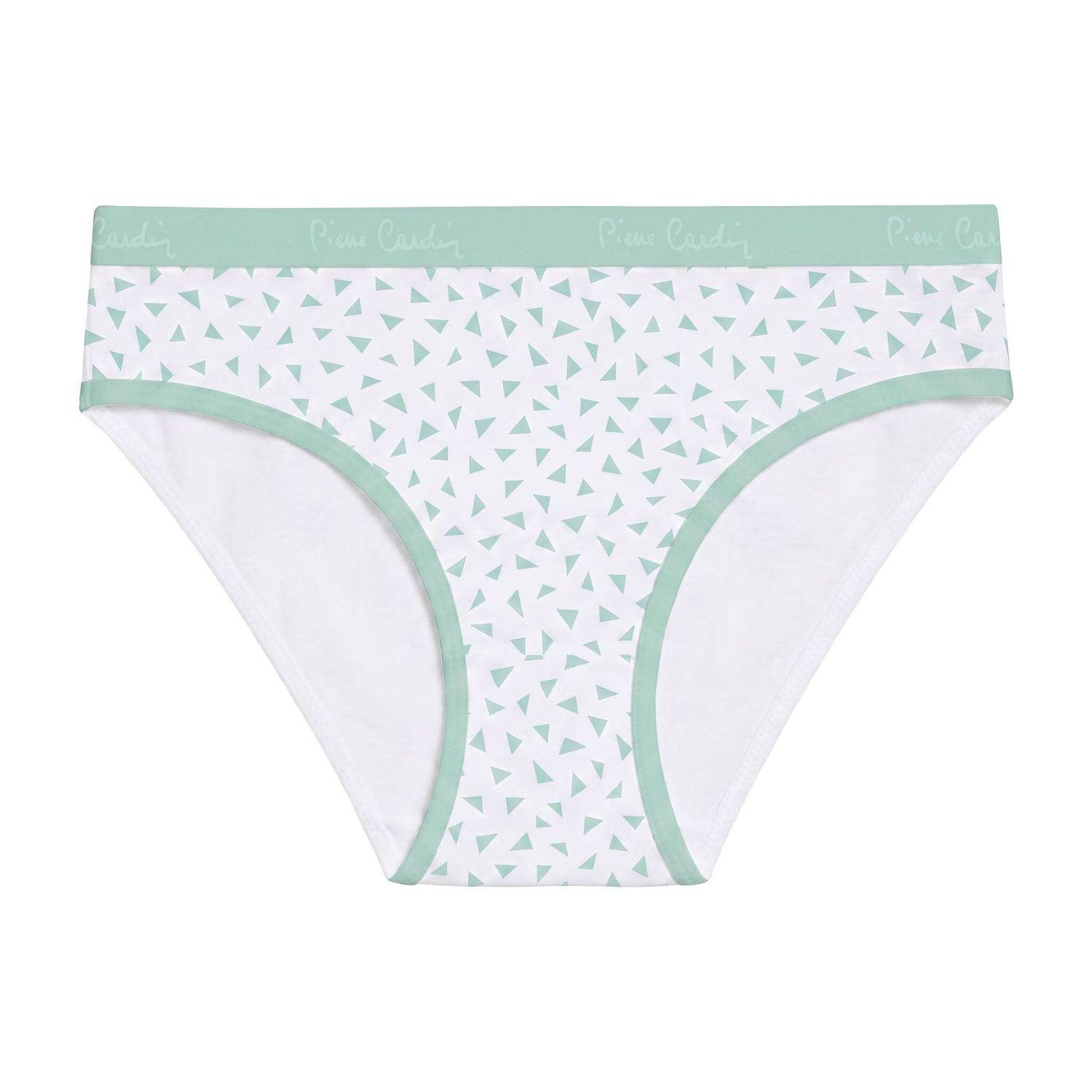 Voir la diapositive 5 : PIERRE CARDIN Lot de 3 slips femme  en coton uni et imprimé ceinture fine 2cm pck12