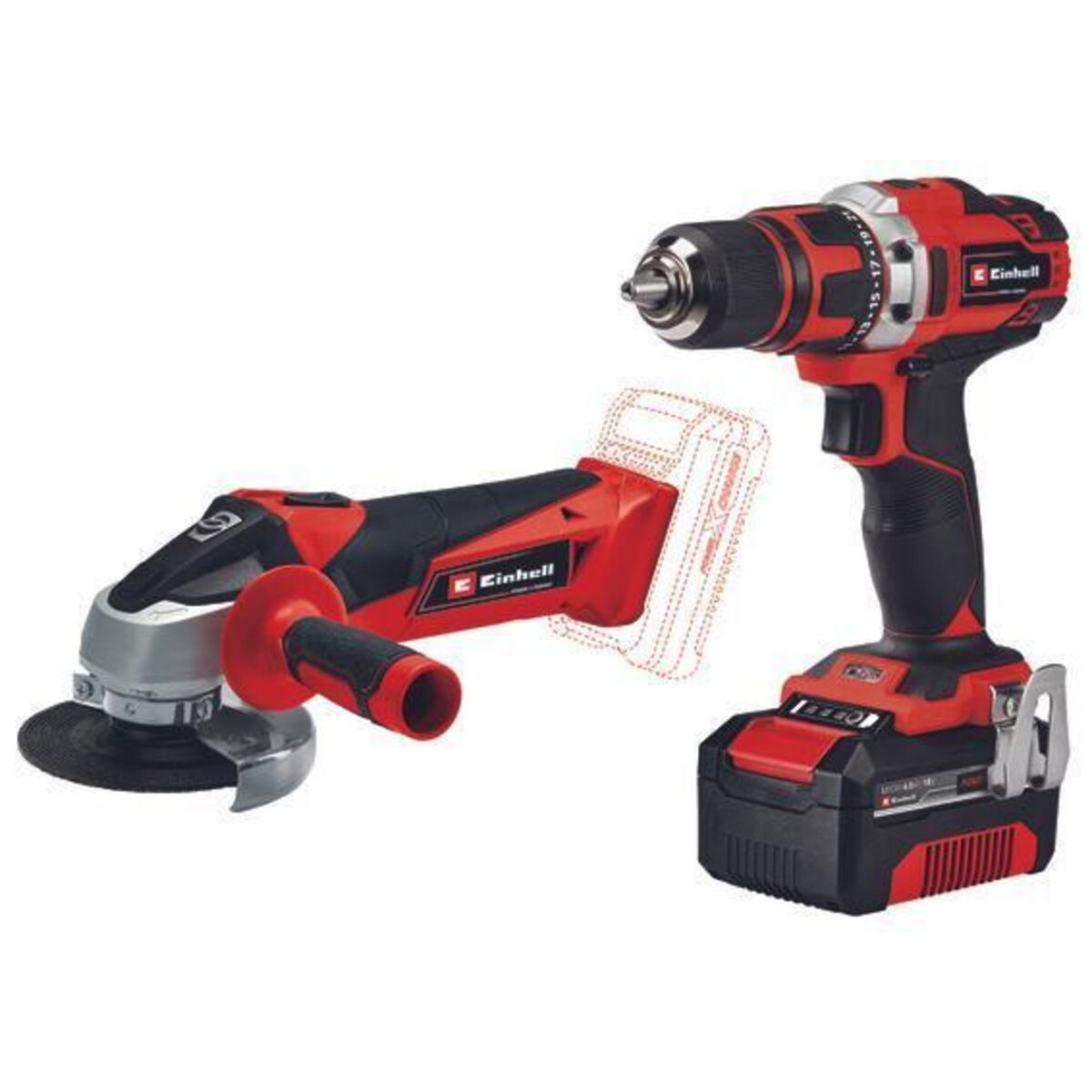 Einhell Perceuse-visseuse sans fil TE-CD 18/40 Li + Meuleuse d'angle sans fil TC-AG 18/115 Li