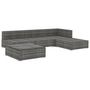 Voir la diapositive 3 : VIDAXL Salon de jardin 5 pcs avec coussins resine tressee gris