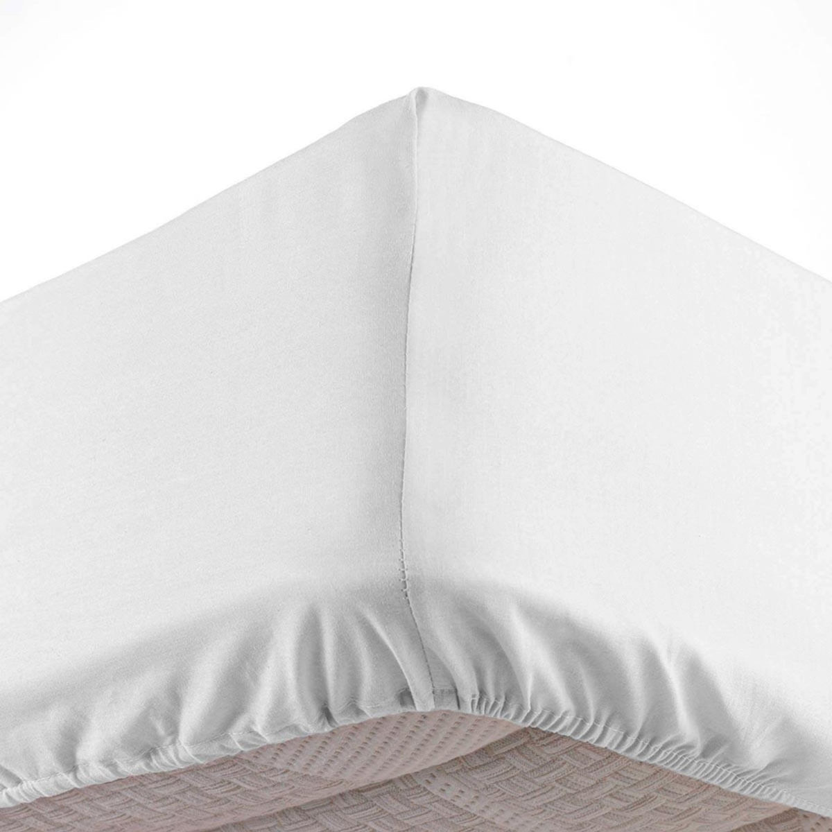 Paris Prix Drap Housse Uni  Linella  160x200cm Blanc