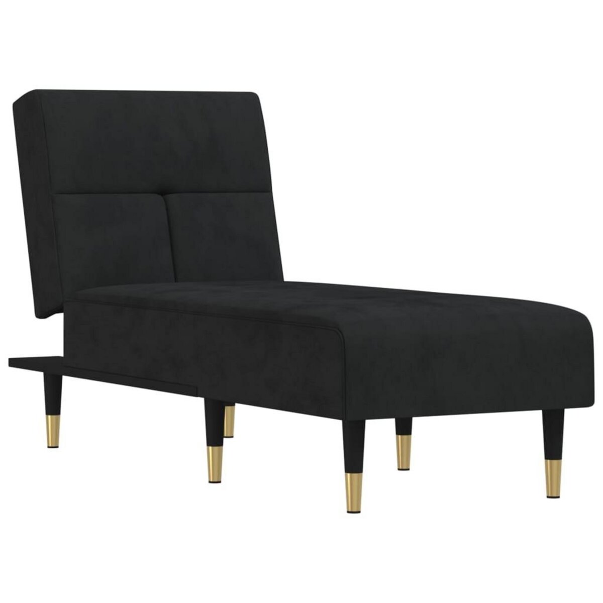 VIDAXL Chaise longue noir velours