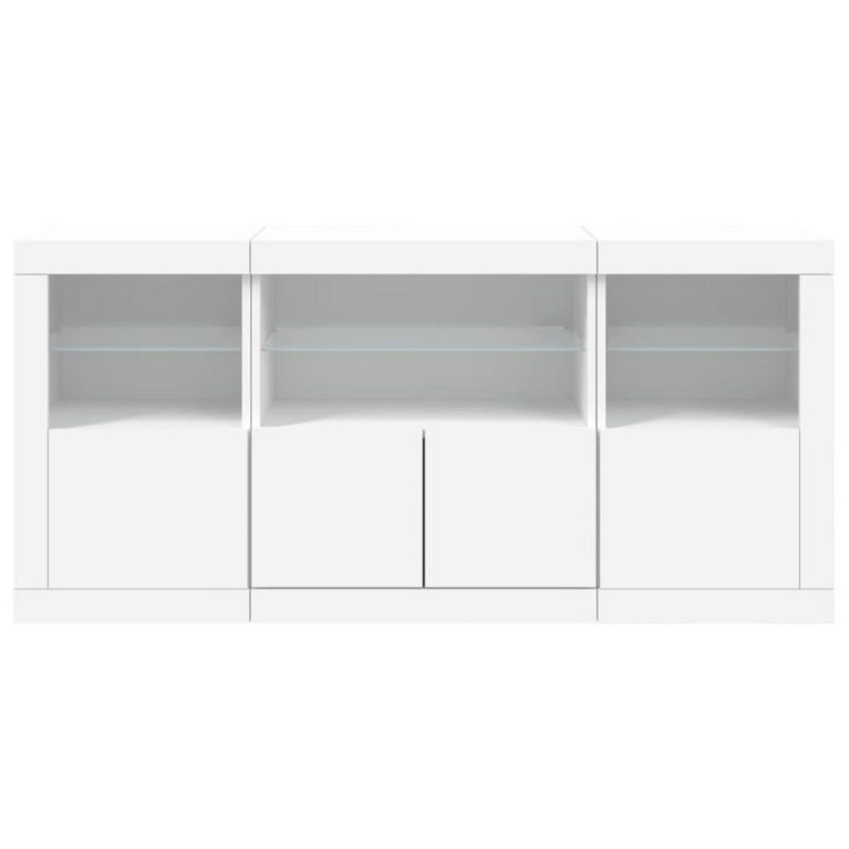 VIDAXL Buffet avec lumières LED blanc 142,5x37x67 cm