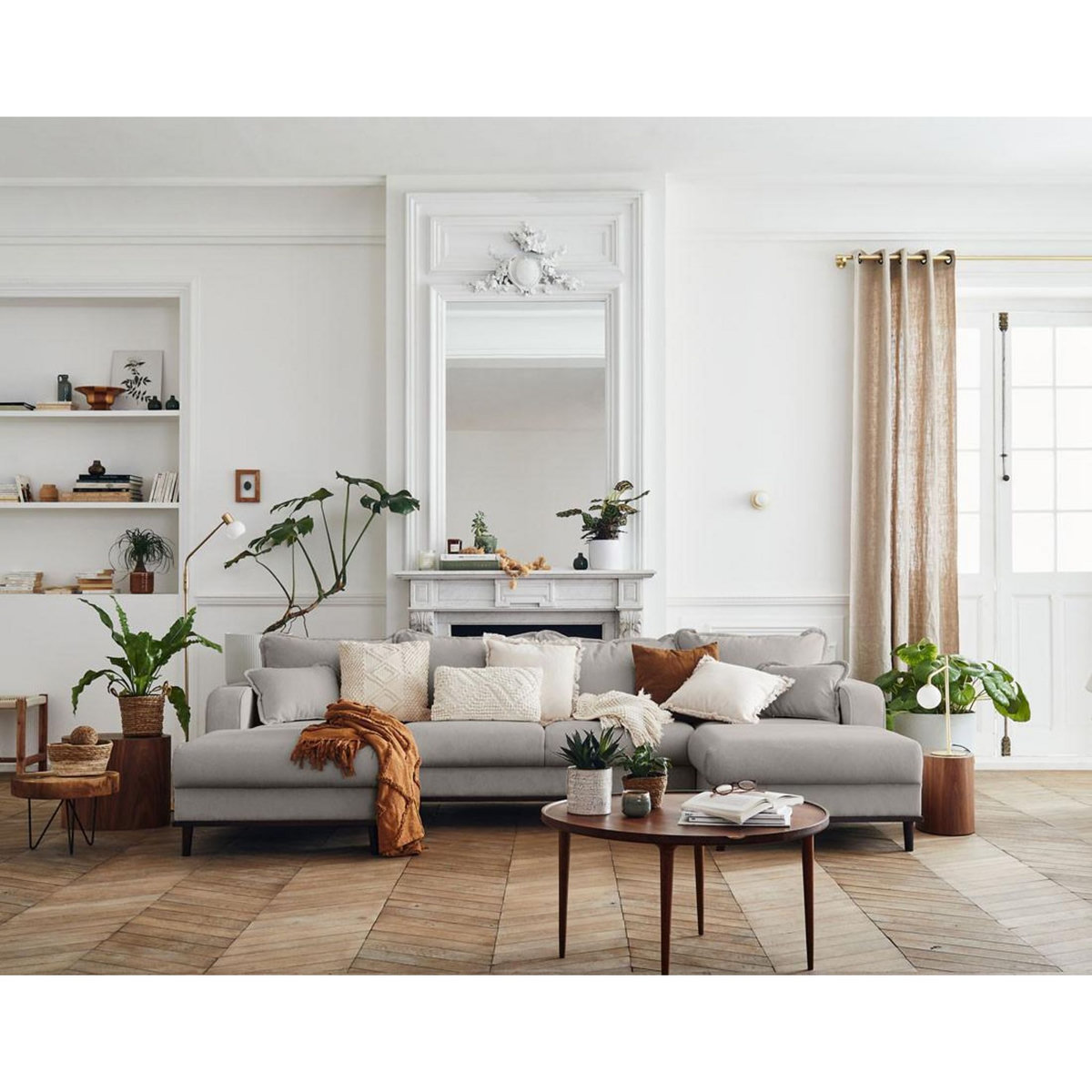 LISA DESIGN Albane - canapé panoramique en u - 7 places - en velours côtelé