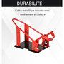 Voir la diapositive 5 : HOMCOM Rail de support universel pour moto - support béquille moto - bloque roue 8-15,5 cm - métal thermolaqué rouge noir